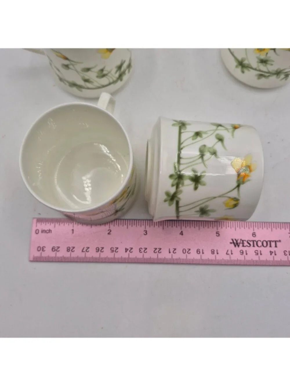 Narumi Mikasa Nature’s Garden Bone China Cups Set of Four Japan Floral VTG